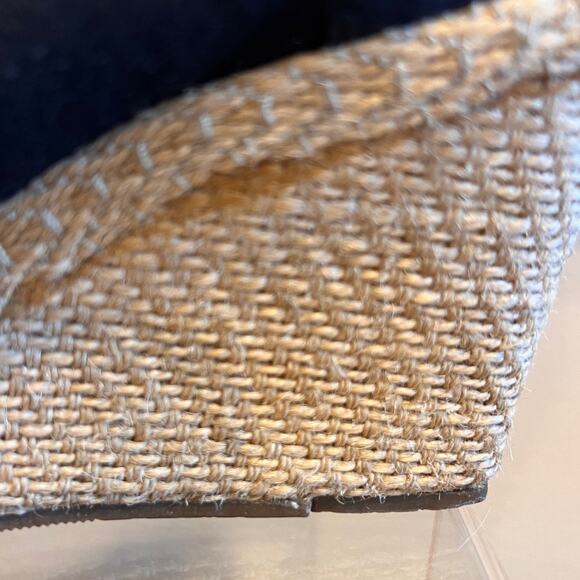 TOMS Black Canvas Peep Toe Espadrille Wedge Heels Women's Shoes - Picture 9 of 10